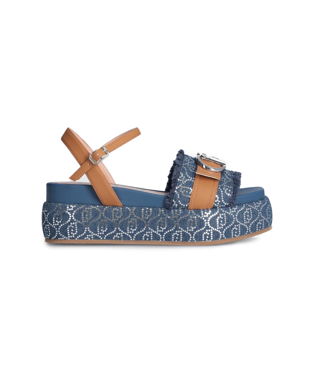 LIU JO Синие текстильные сандалии, фото 1