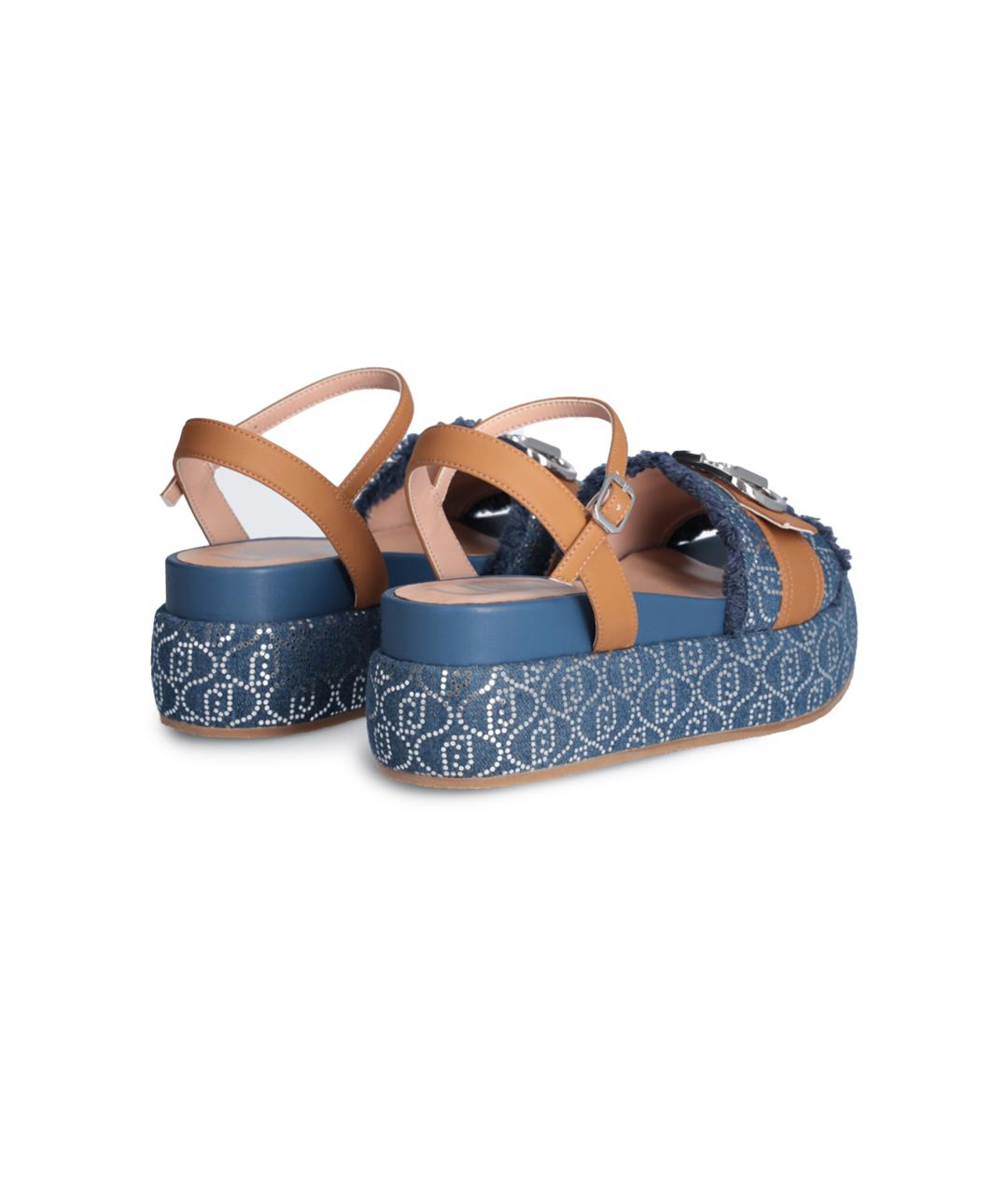 LIU JO Синие текстильные сандалии, фото 3