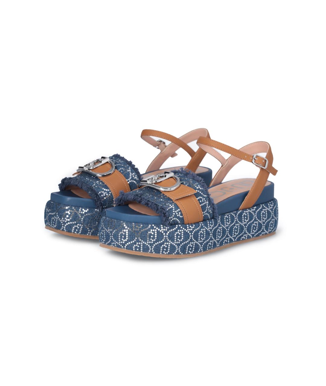 LIU JO Синие текстильные сандалии, фото 2