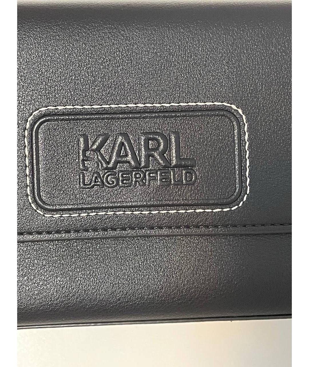 KARL LAGERFELD Черная сумка через плечо из искусственной кожи, фото 7