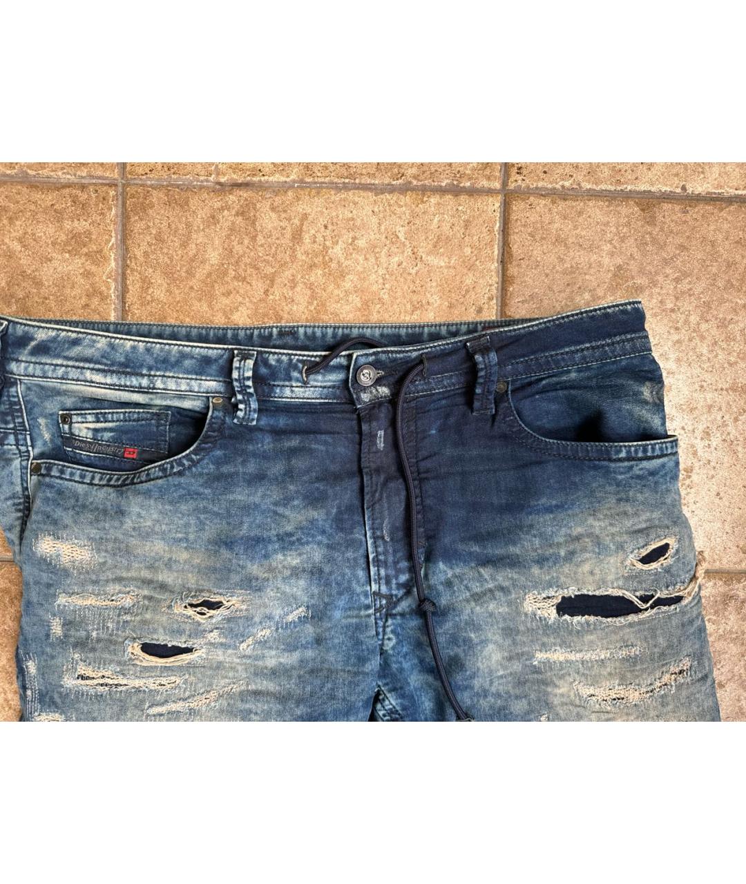 DIESEL Синие хлопко-полиэстеровые джинсы, фото 3