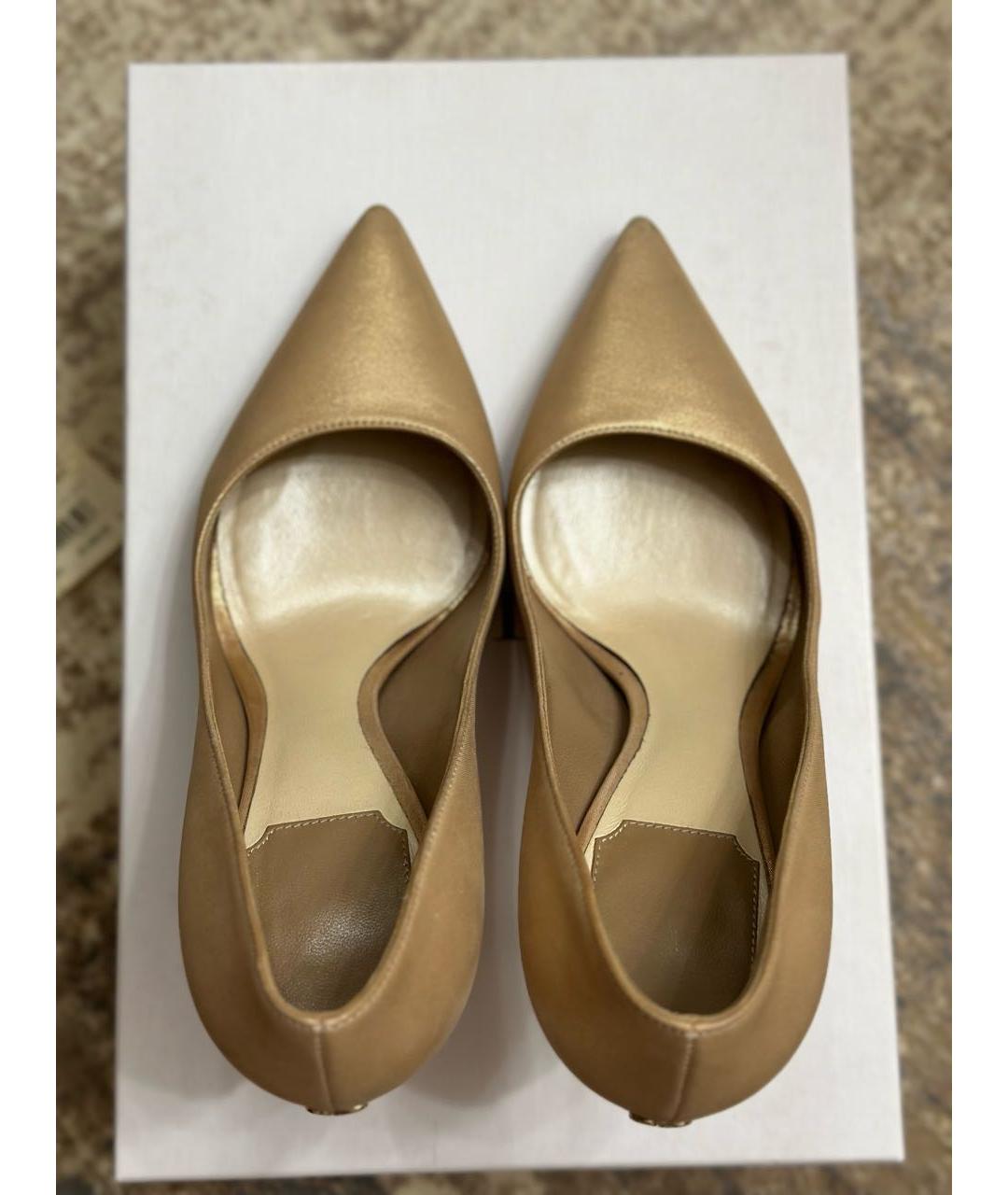 CHRISTIAN DIOR PRE-OWNED Золотые кожаные туфли, фото 3