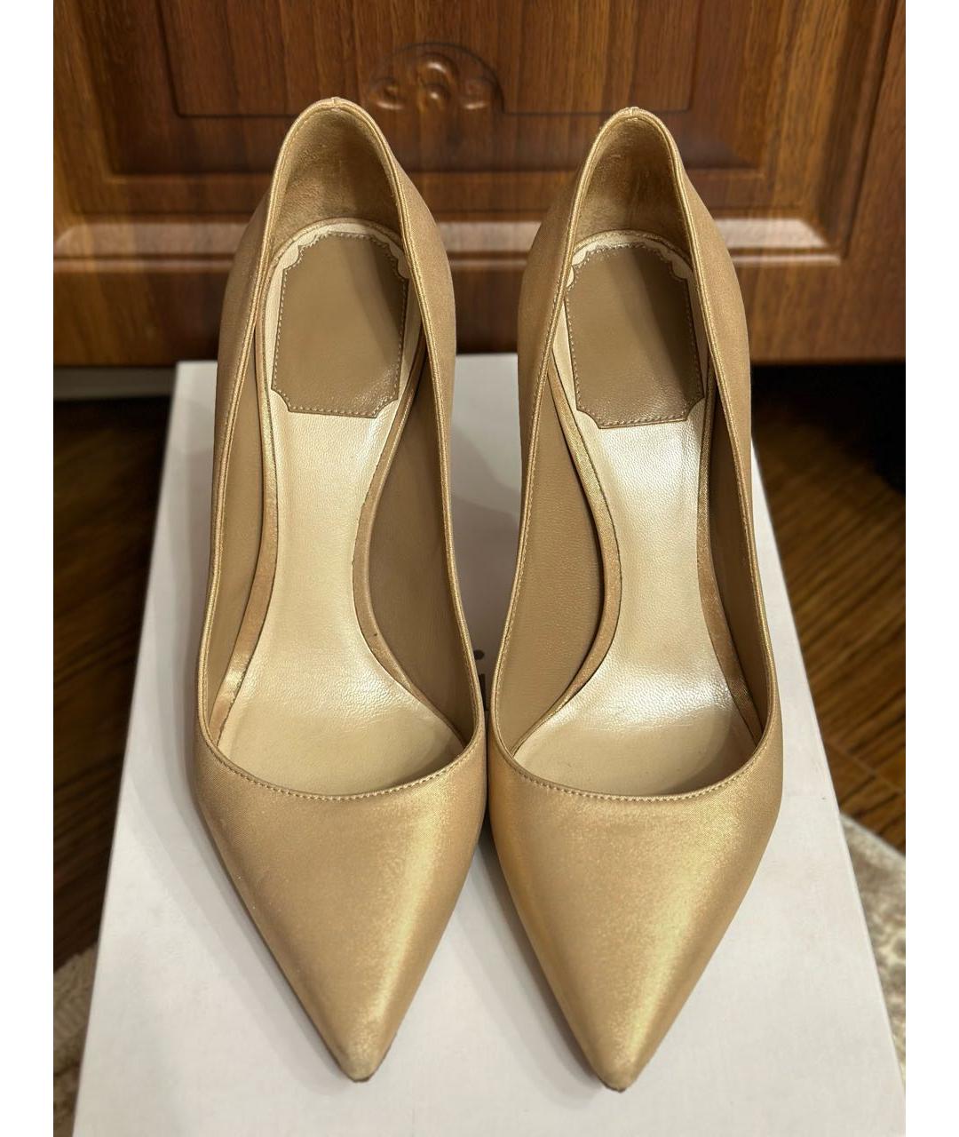 CHRISTIAN DIOR PRE-OWNED Золотые кожаные туфли, фото 2