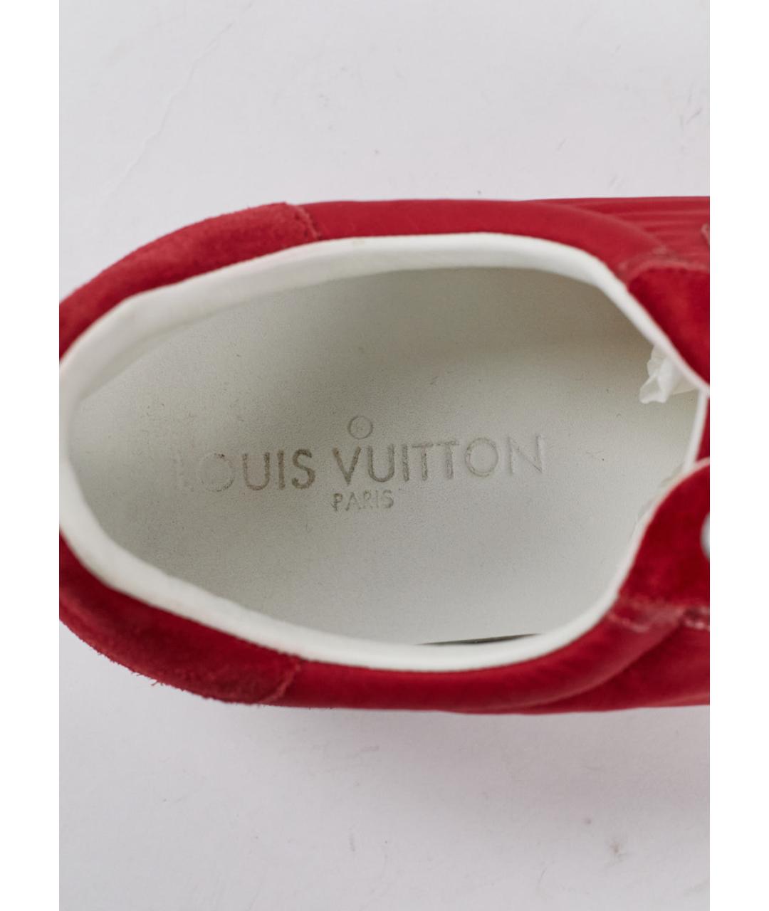 LOUIS VUITTON PRE-OWNED Красные текстильные низкие кроссовки / кеды, фото 5