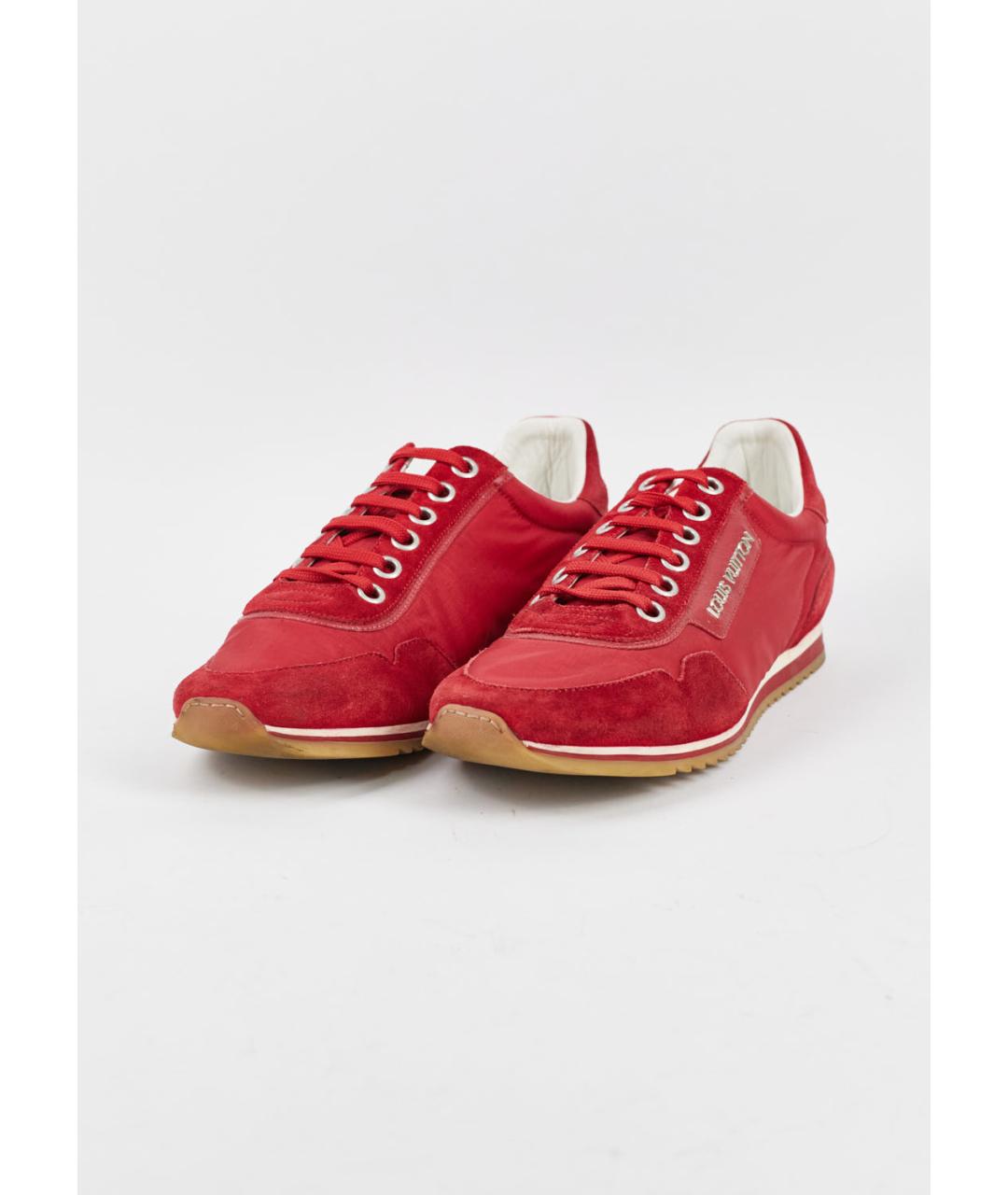 LOUIS VUITTON PRE-OWNED Красные текстильные низкие кроссовки / кеды, фото 3