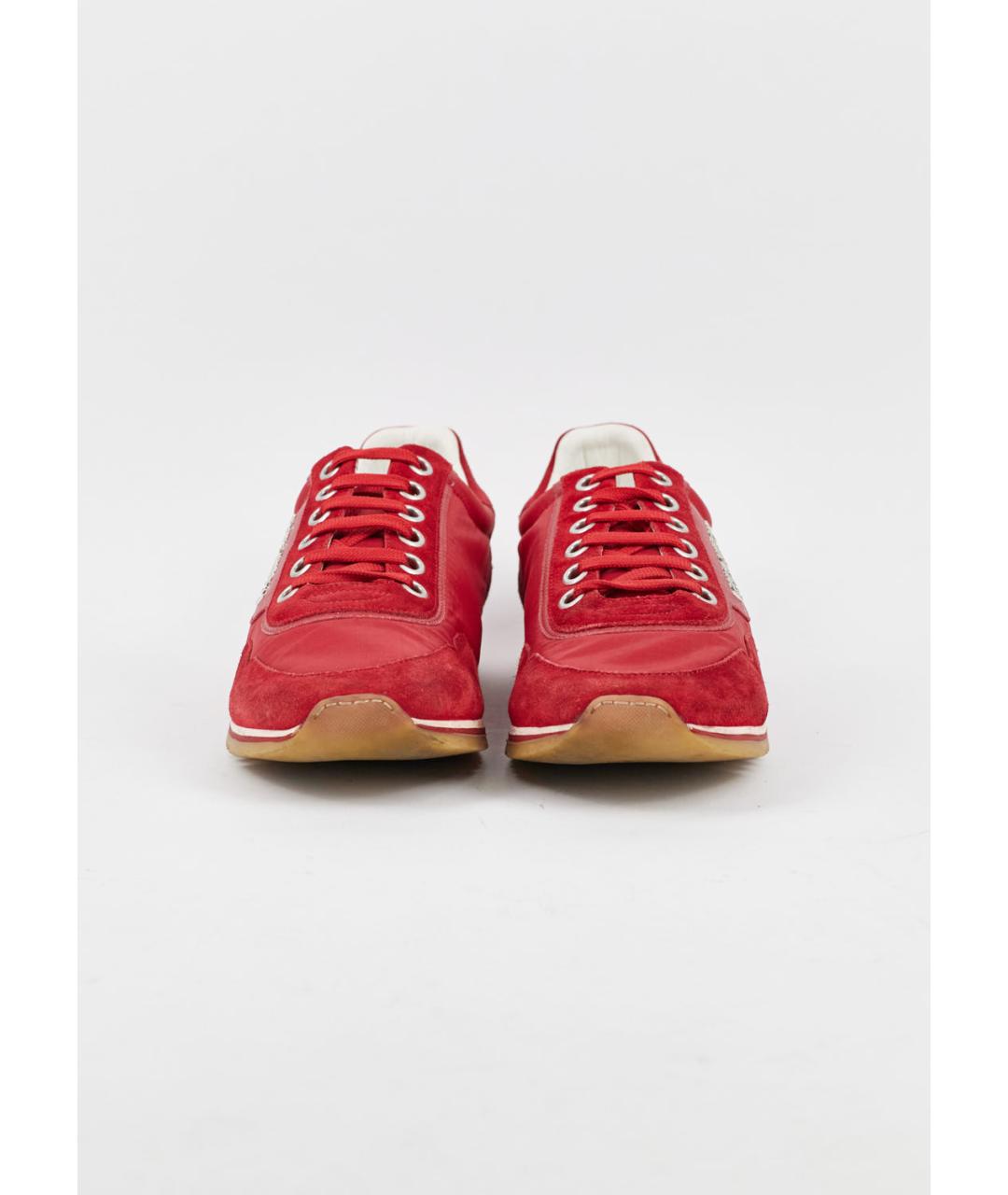 LOUIS VUITTON PRE-OWNED Красные текстильные низкие кроссовки / кеды, фото 2