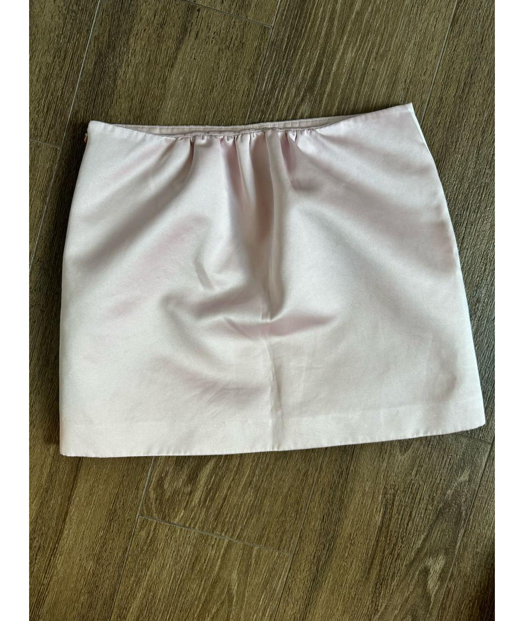 NO. 21 Розовая атласная юбка мини, фото 2