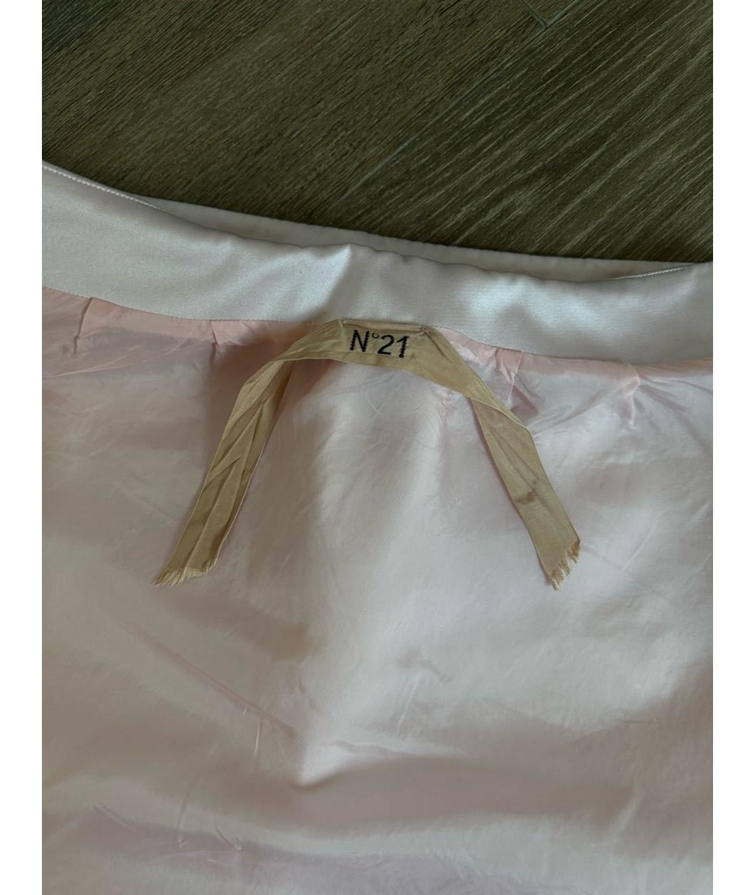 NO. 21 Розовая атласная юбка мини, фото 3