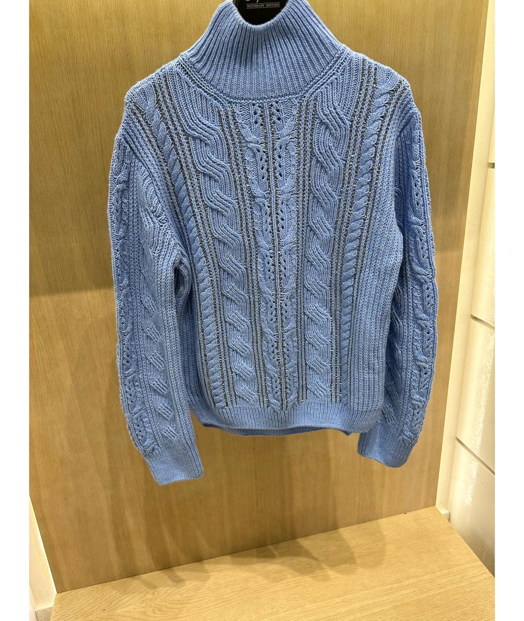 ERMANNO SCERVINO Голубой шерстяной джемпер / свитер, фото 5