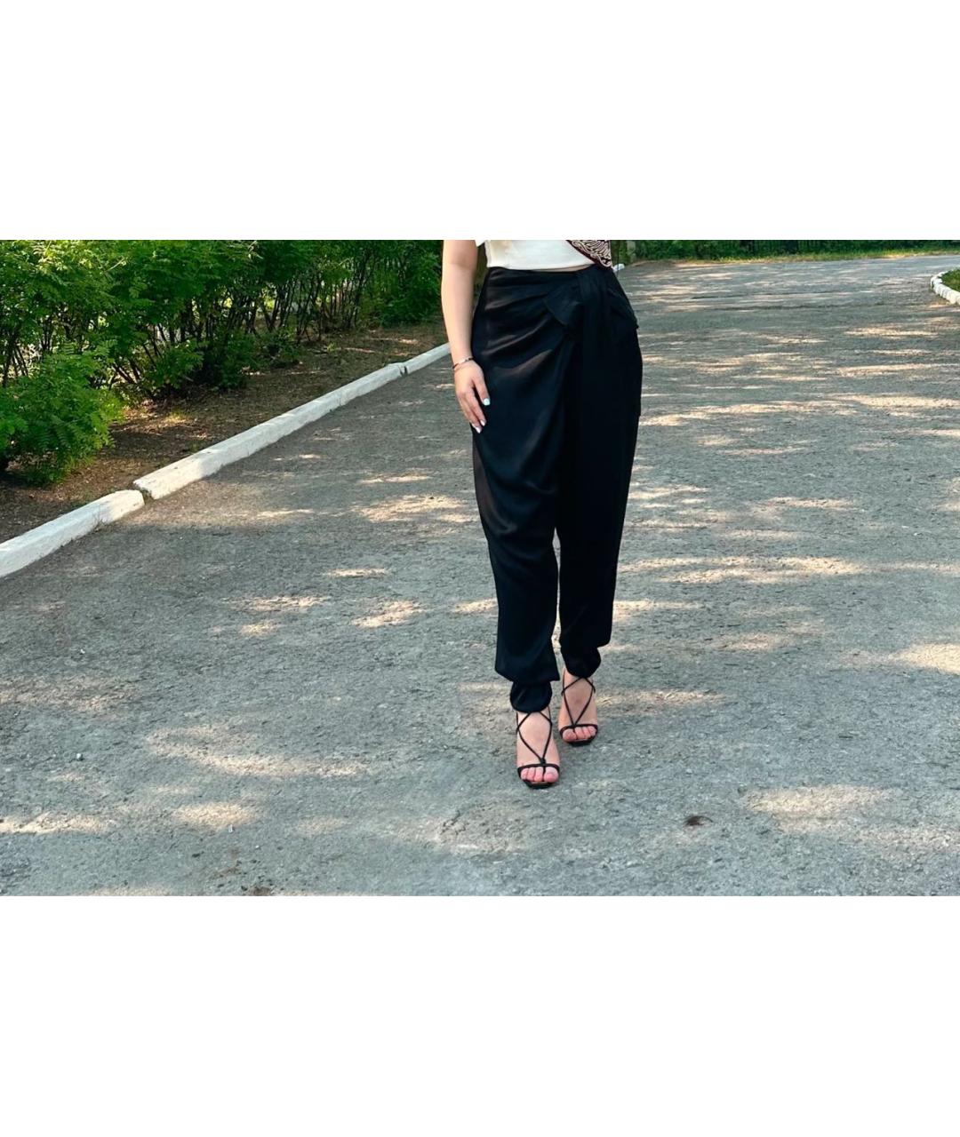 LANVIN Черные шелковые брюки широкие, фото 5