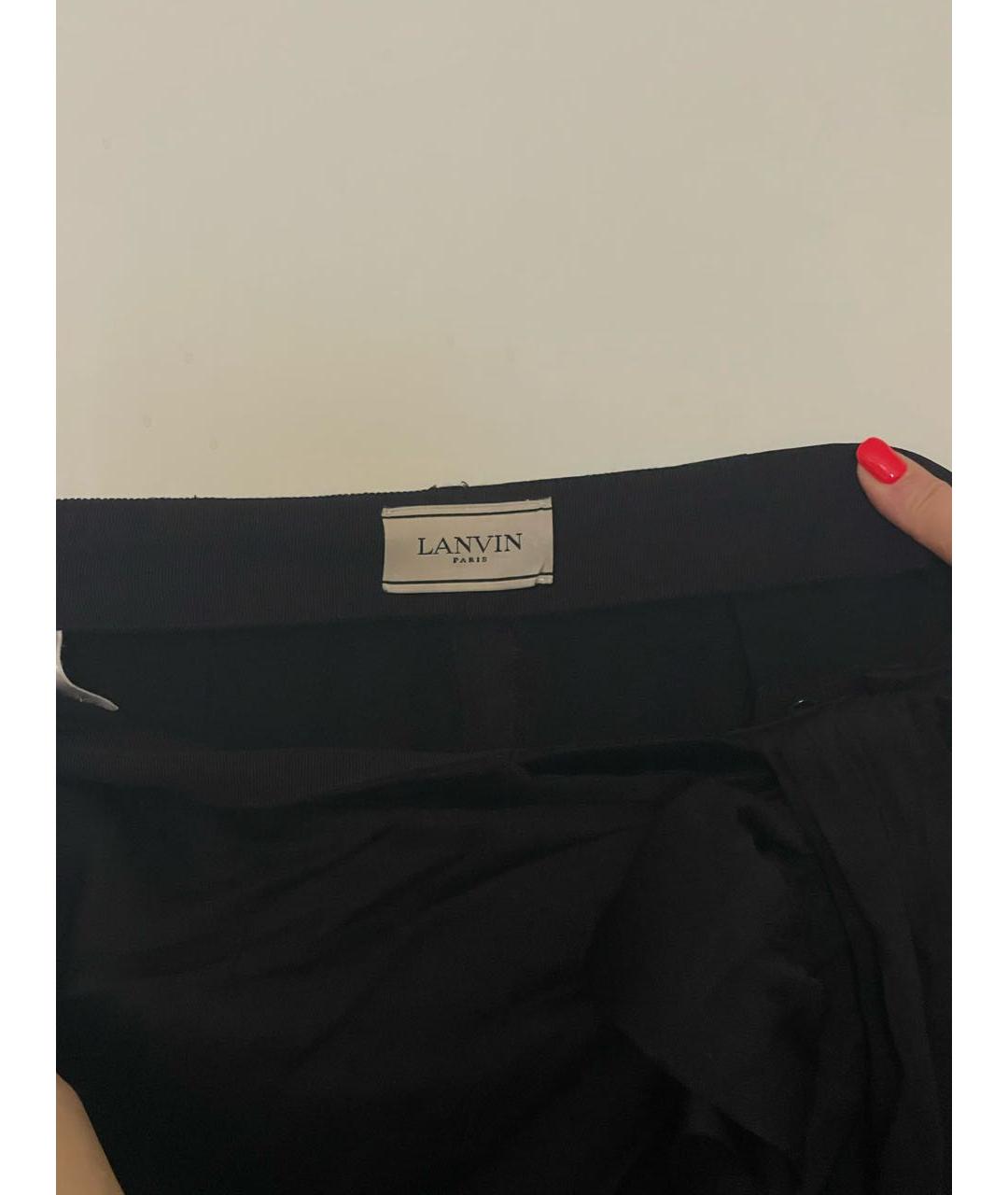 LANVIN Черные шелковые брюки широкие, фото 3