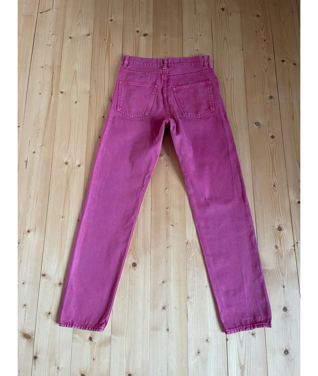 ACNE STUDIOS Розовые хлопковые прямые джинсы, фото 2