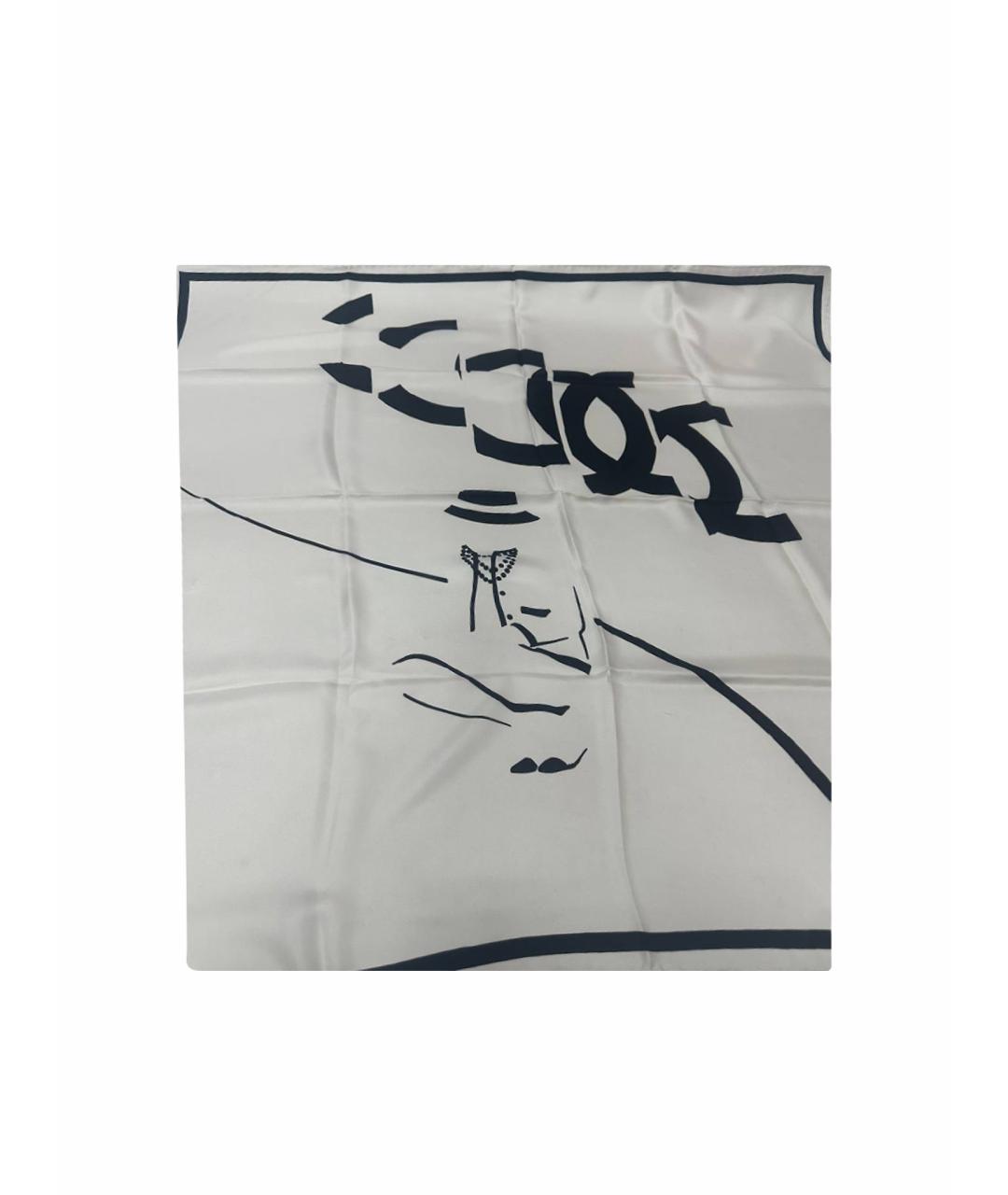 CHANEL PRE-OWNED Белый шелковый платок, фото 1