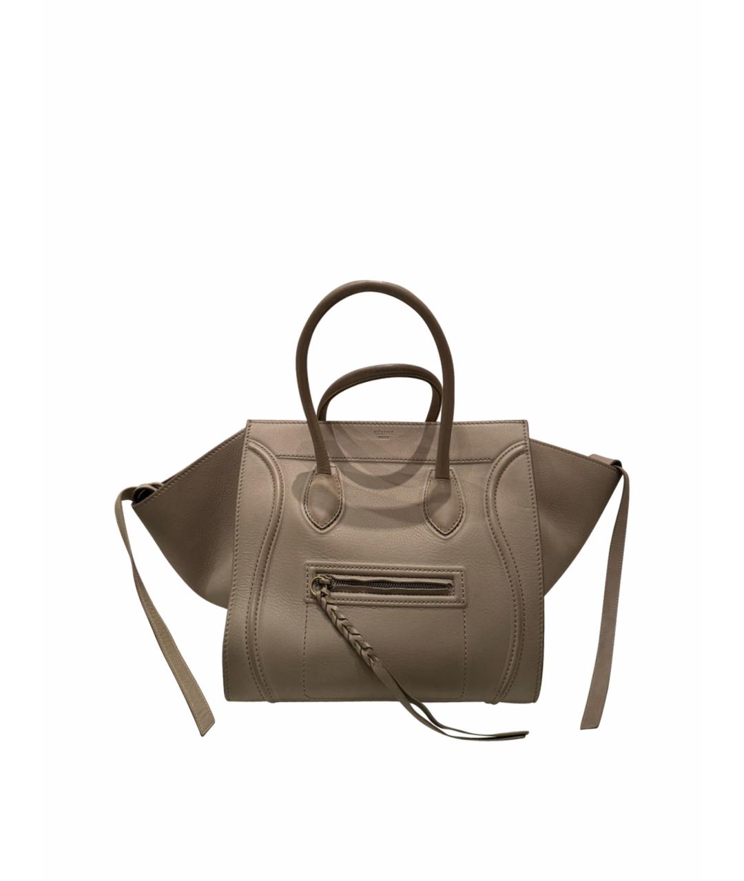 CELINE PRE-OWNED Коричневая кожаная сумка с короткими ручками, фото 1