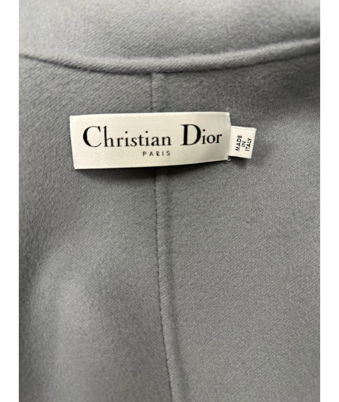 CHRISTIAN DIOR Голубое кашемировое пальто, фото 3