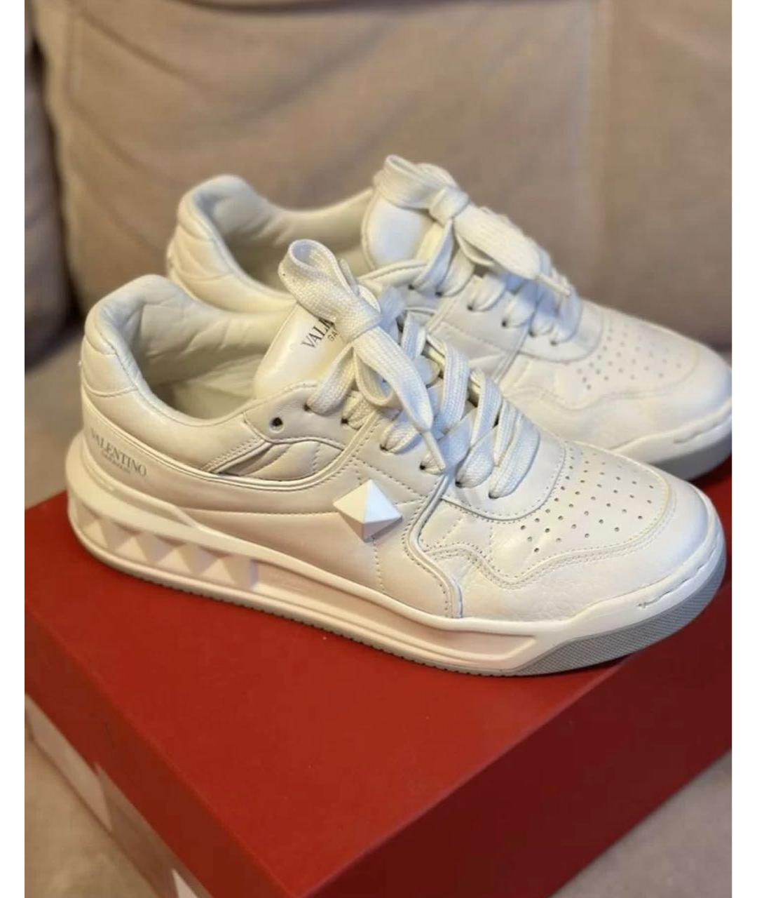 VALENTINO Белые кожаные кроссовки, фото 8