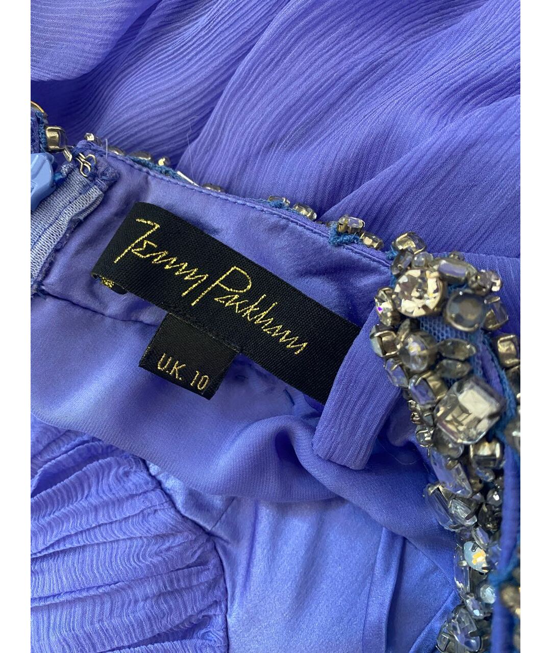 JENNY PACKHAM Фиолетовое шелковое повседневное платье, фото 3