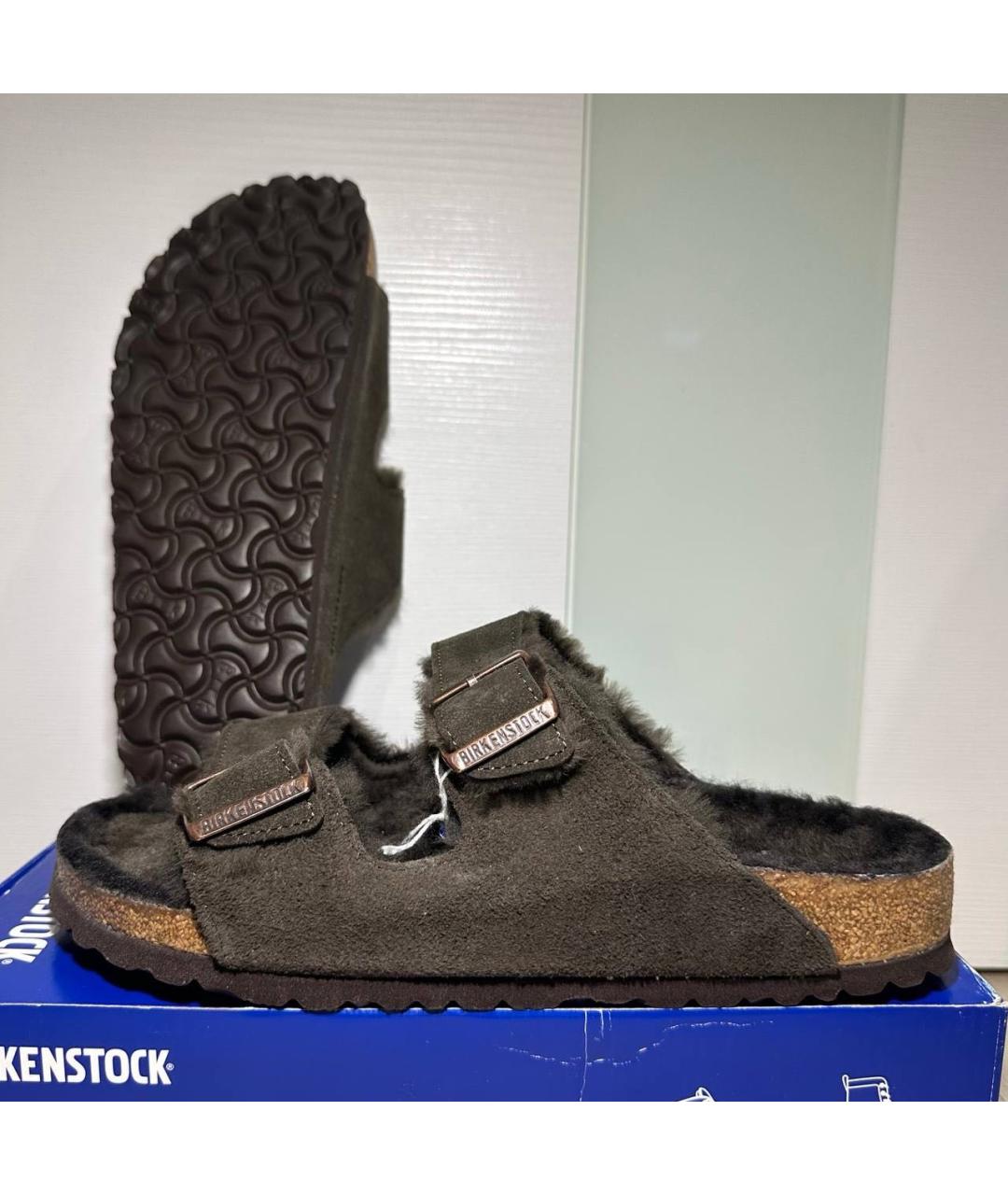 BIRKENSTOCK Коричневые замшевые сандалии, фото 4