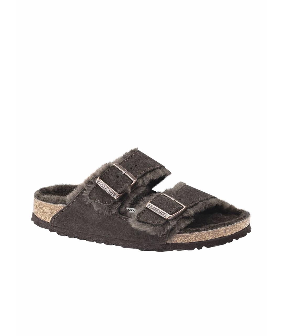 BIRKENSTOCK Коричневые замшевые сандалии, фото 1