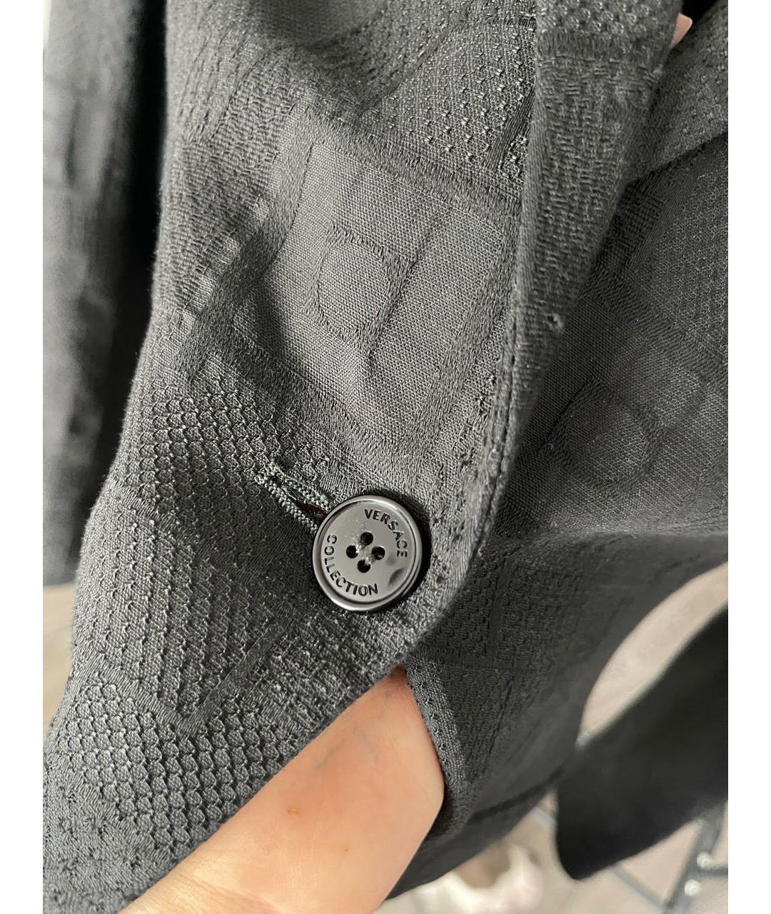 VERSACE COLLECTION Черный хлопковый жакет/пиджак, фото 4