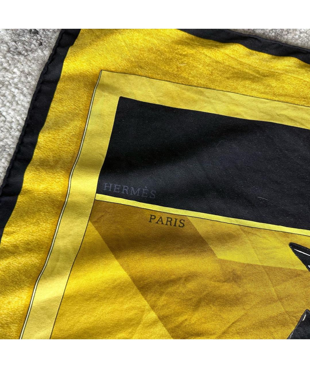HERMES PRE-OWNED Желтый шелковый платок, фото 4