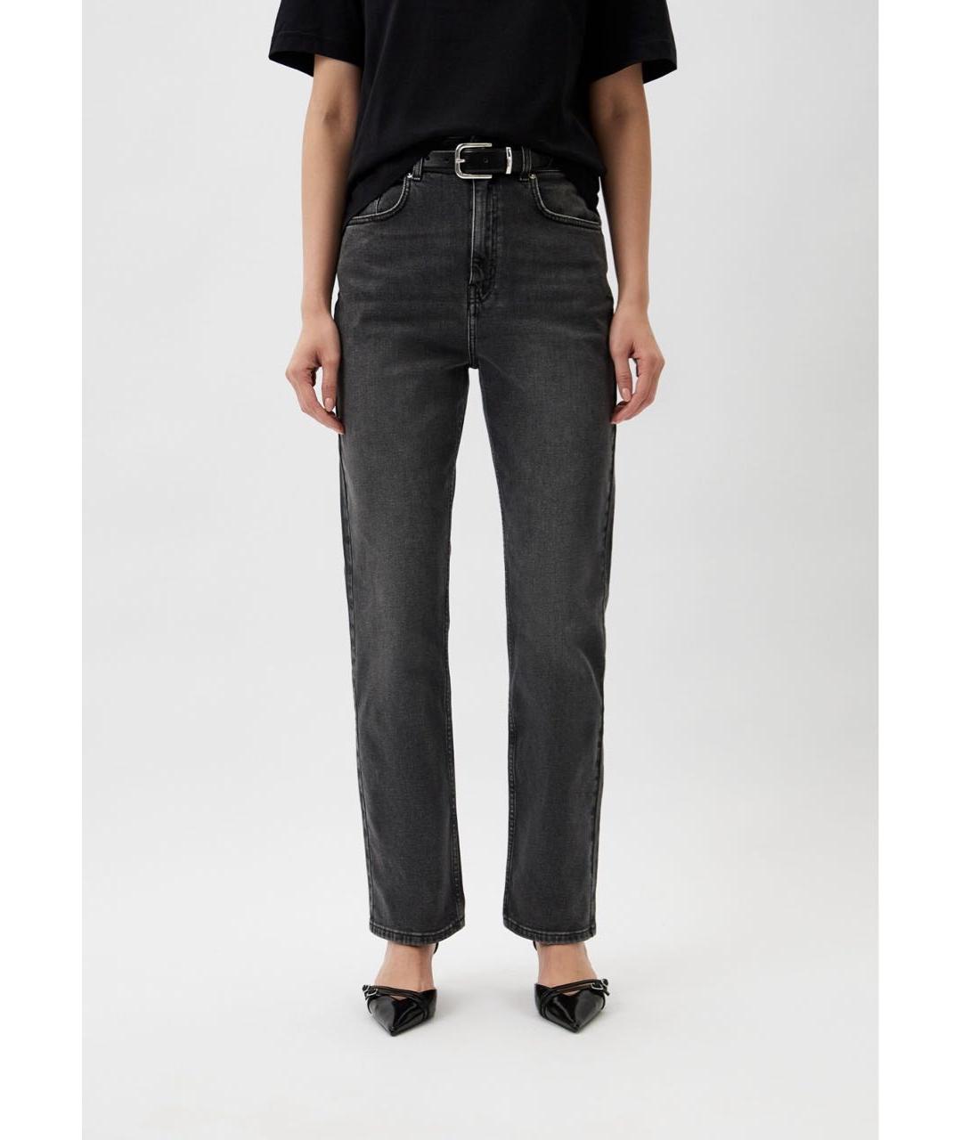 KARL LAGERFELD Серые хлопко-эластановые прямые джинсы, фото 5