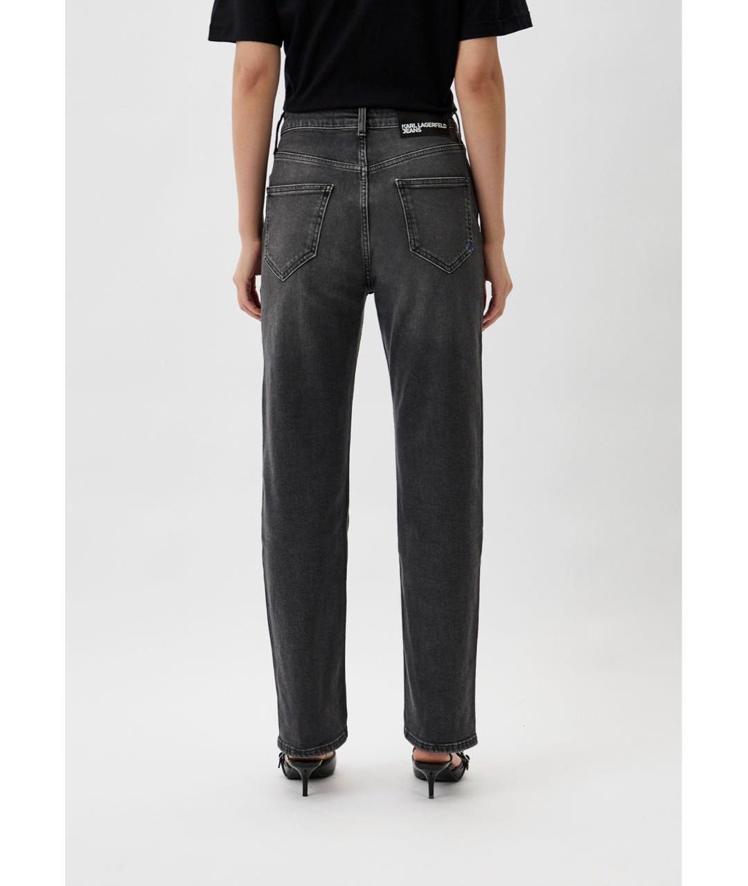 KARL LAGERFELD Серые хлопко-эластановые прямые джинсы, фото 7
