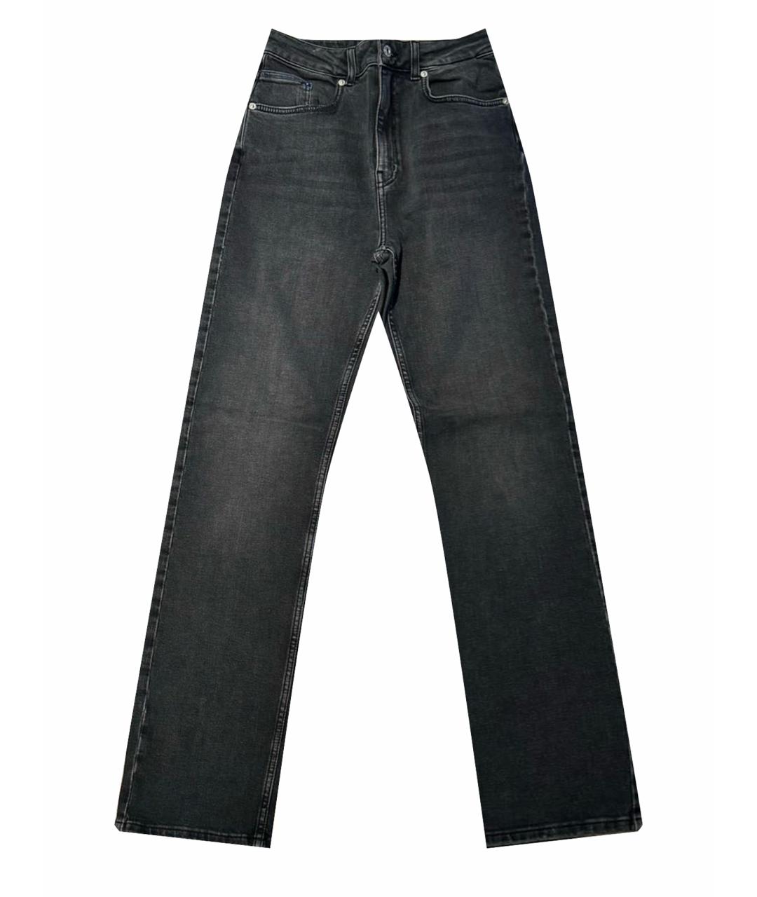 KARL LAGERFELD Серые хлопко-эластановые прямые джинсы, фото 1