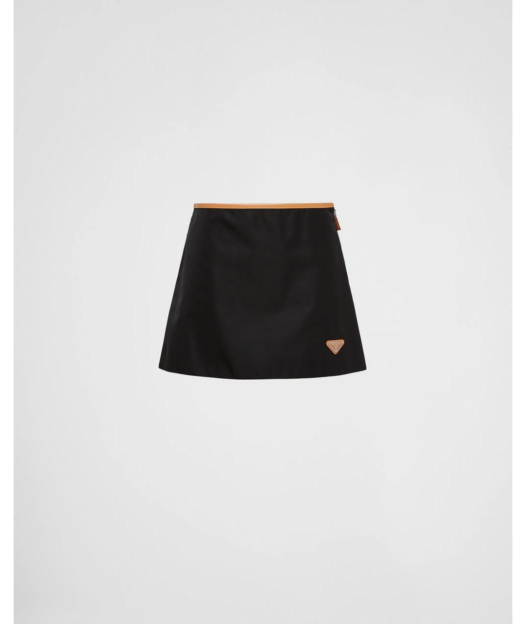 PRADA Черная полиамидовая юбка мини, фото 8