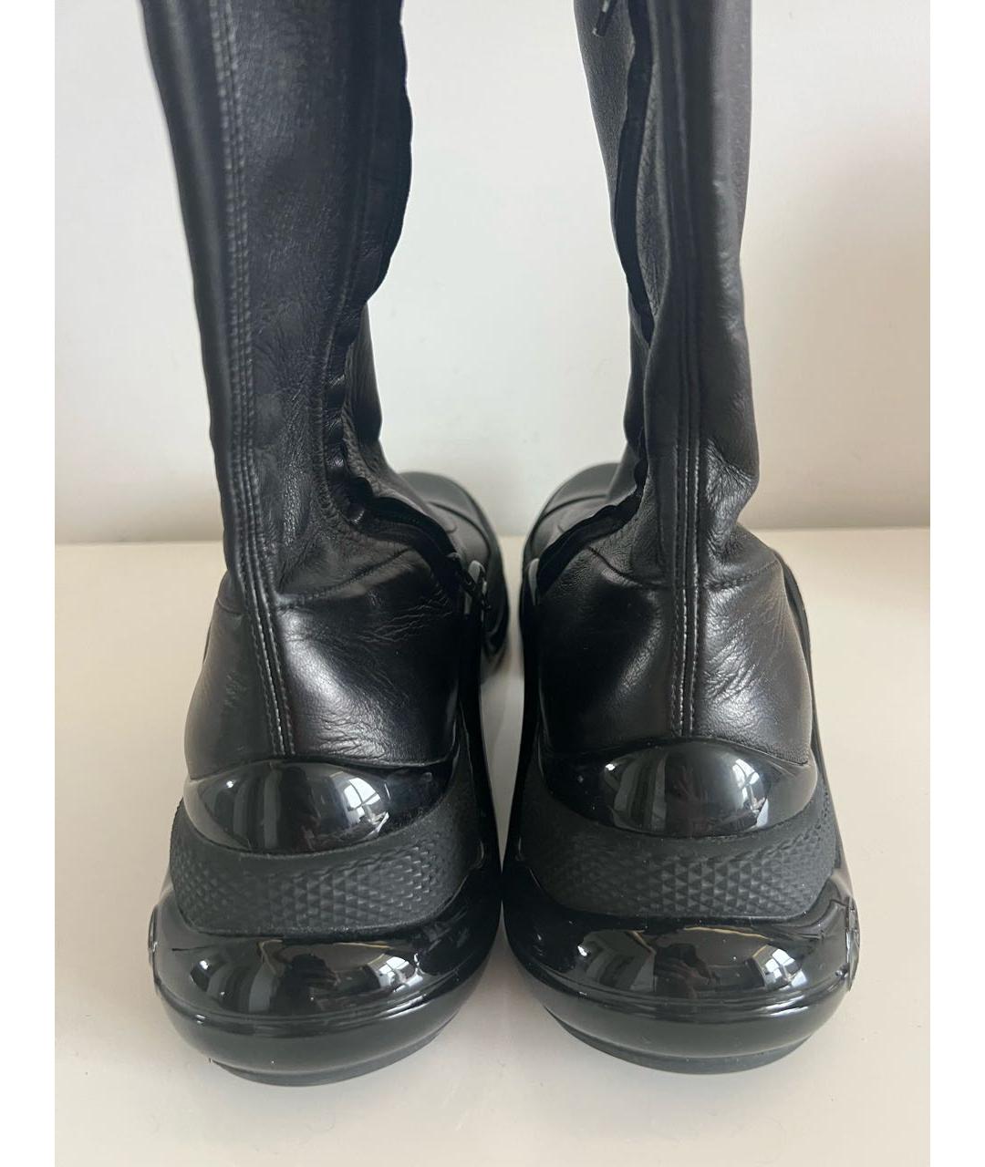LOUIS VUITTON PRE-OWNED Черные кожаные ботфорты, фото 4