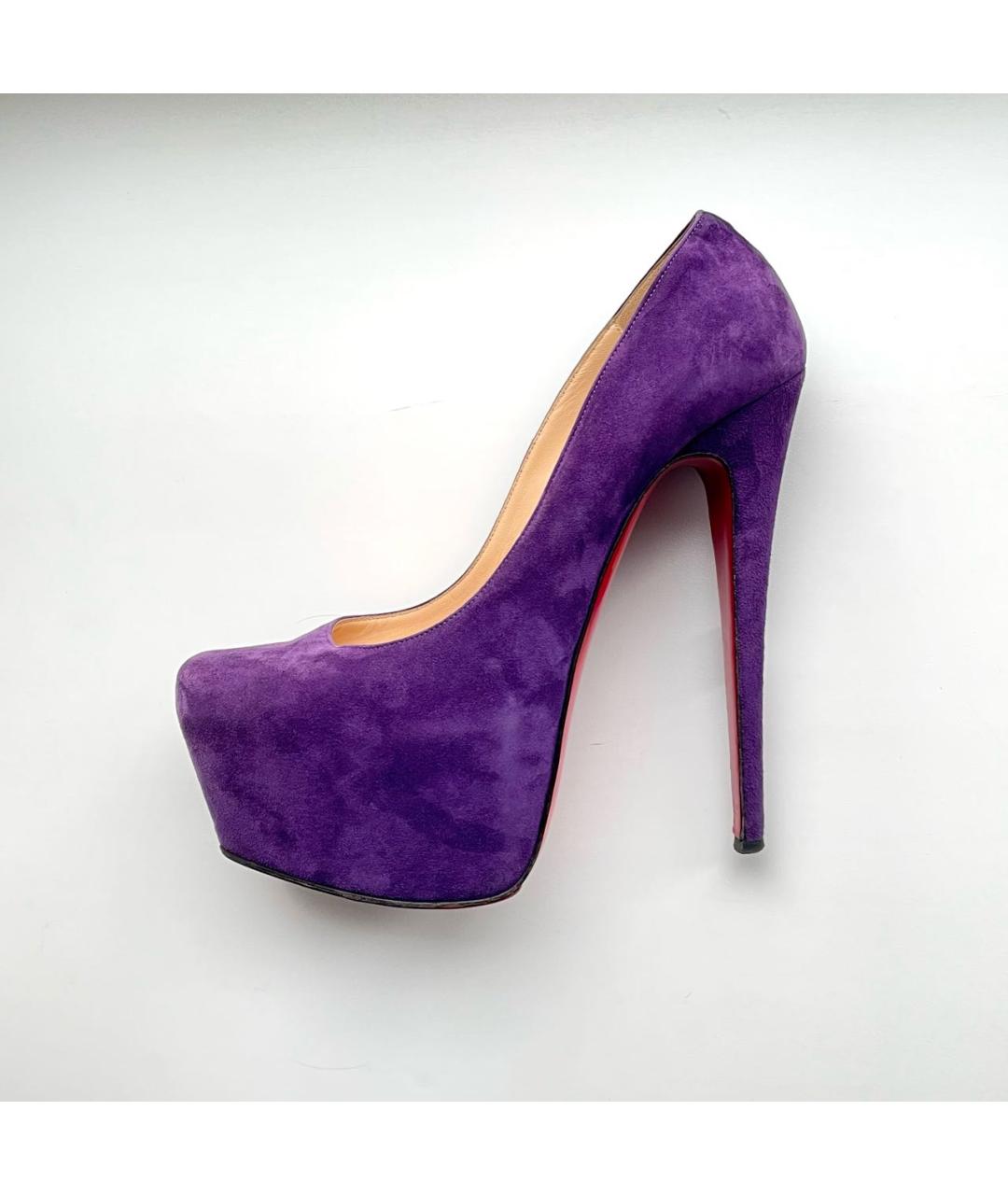 CHRISTIAN LOUBOUTIN Фиолетовые замшевые туфли, фото 9