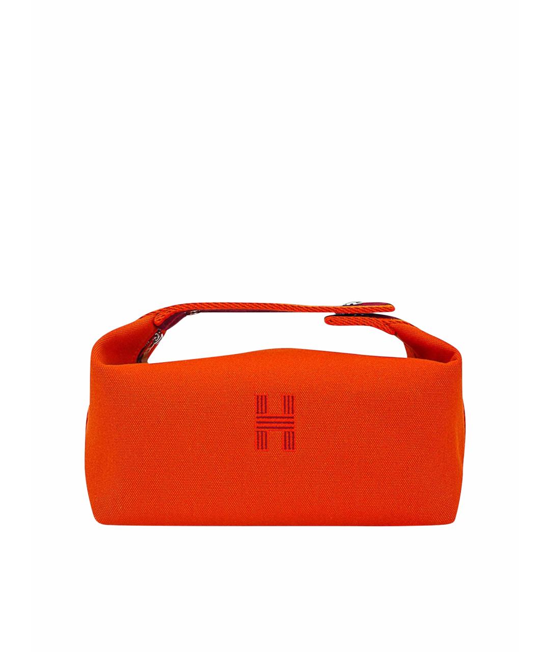 HERMES PRE-OWNED Оранжевая хлопковая косметичка, фото 1