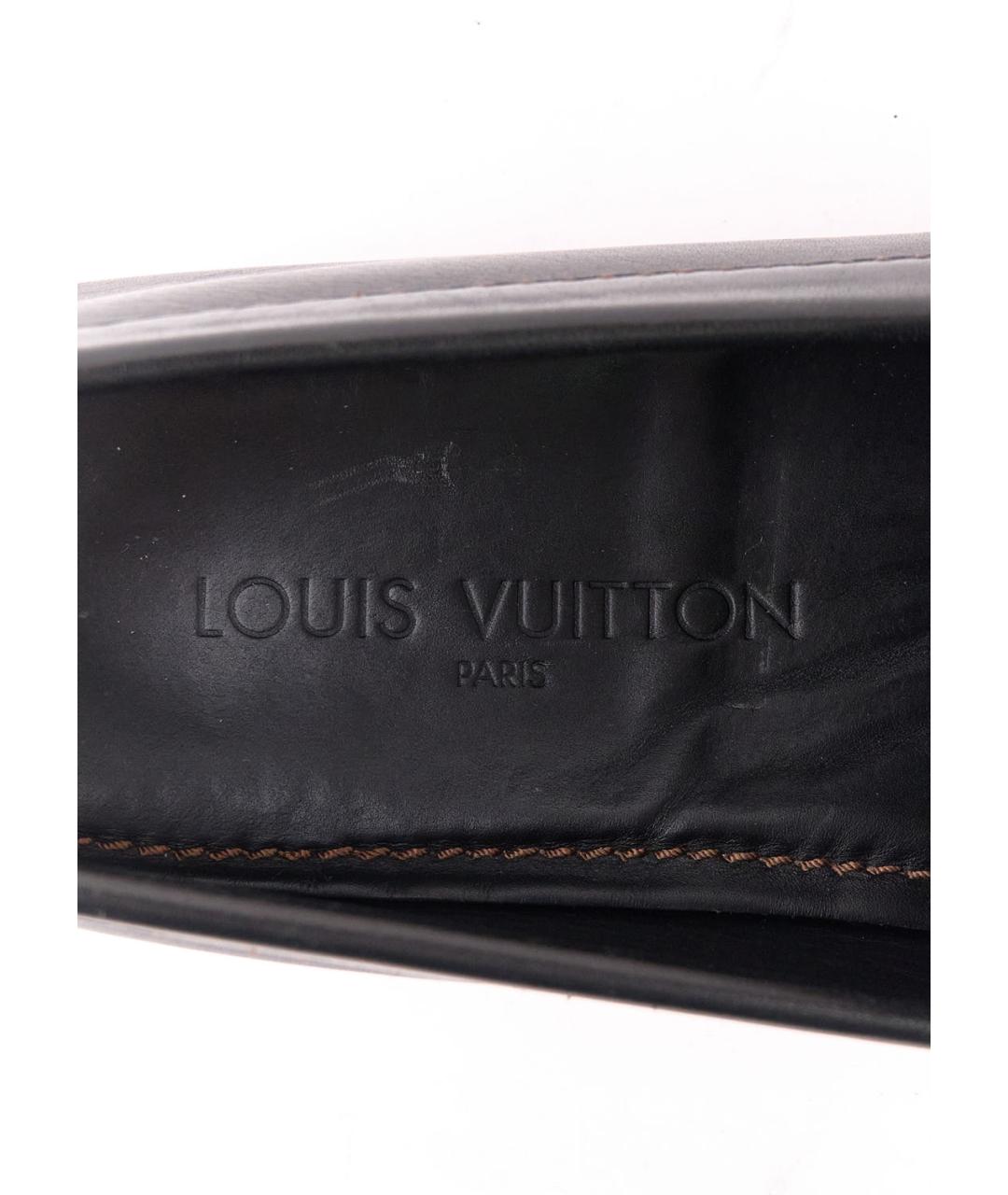 LOUIS VUITTON PRE-OWNED Черные кожаные мокасины, фото 5