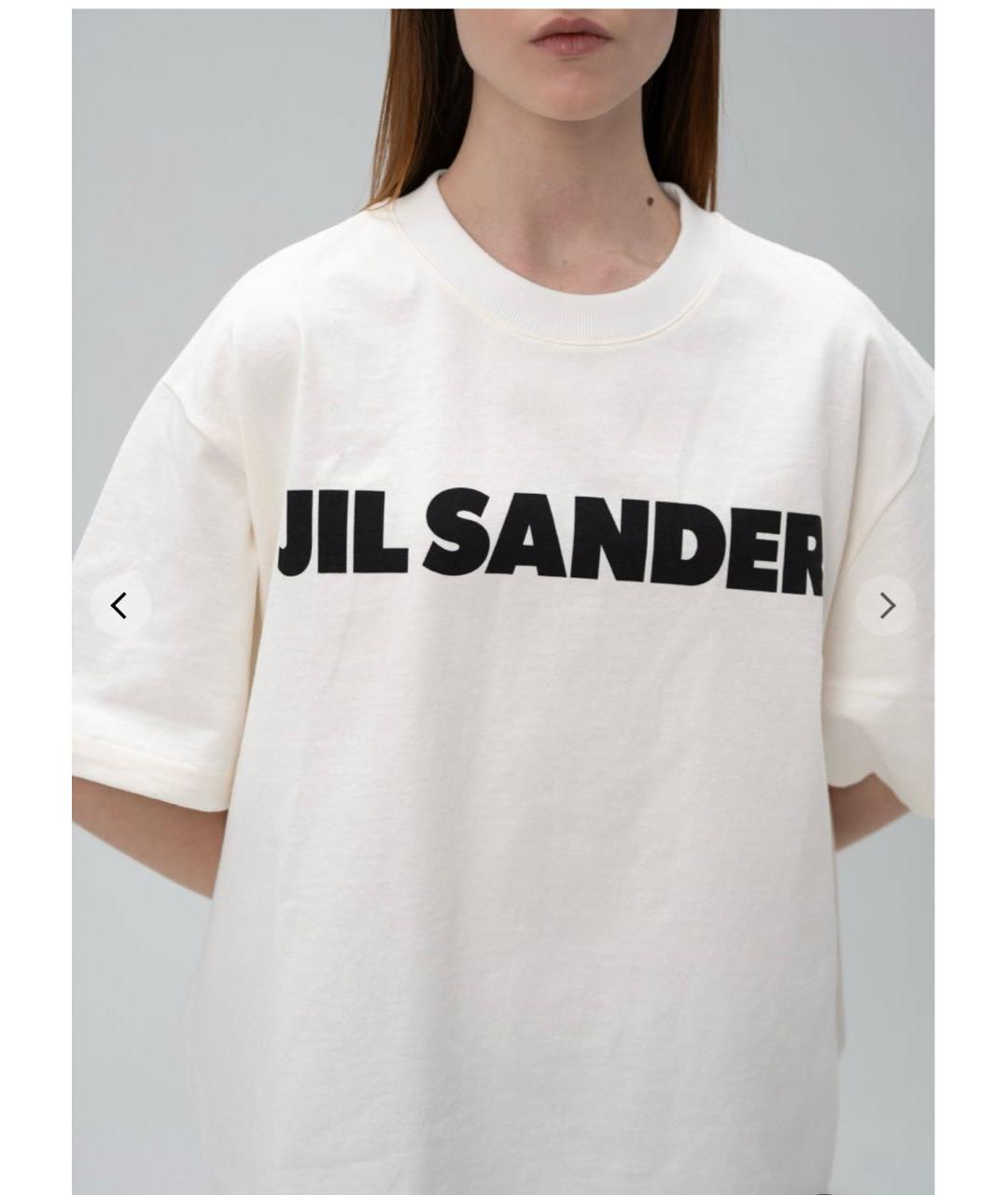 JIL SANDER Бежевая хлопковая футболка, фото 2