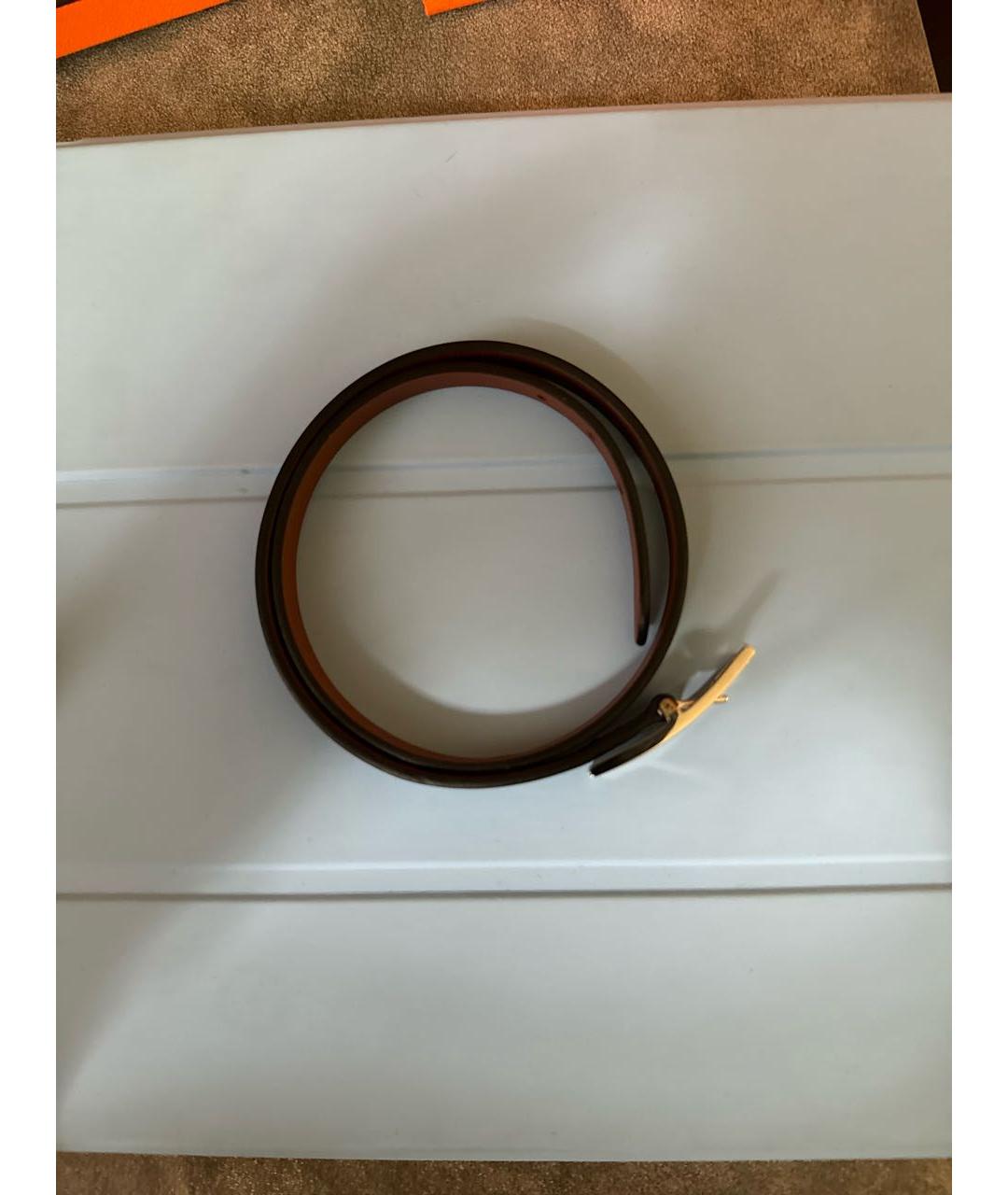 HERMES PRE-OWNED Черный кожаный браслет, фото 2