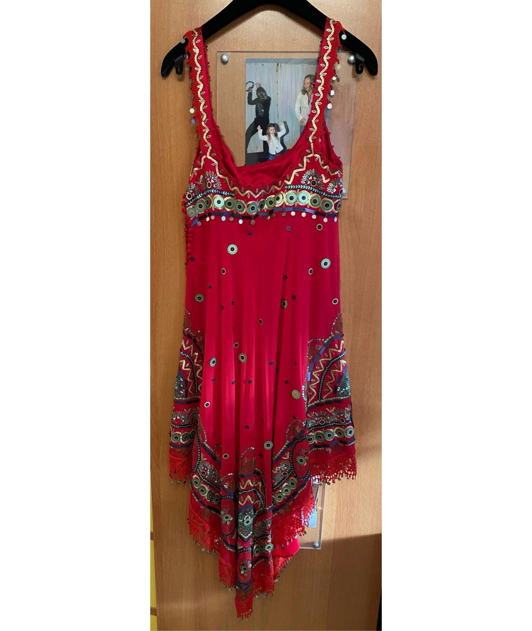 JENNY PACKHAM Красное шелковое платье, фото 2