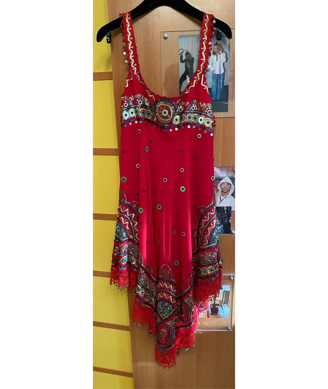 JENNY PACKHAM Красное шелковое платье, фото 7