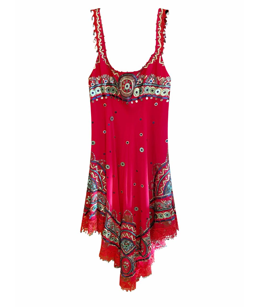 JENNY PACKHAM Красное шелковое платье, фото 1