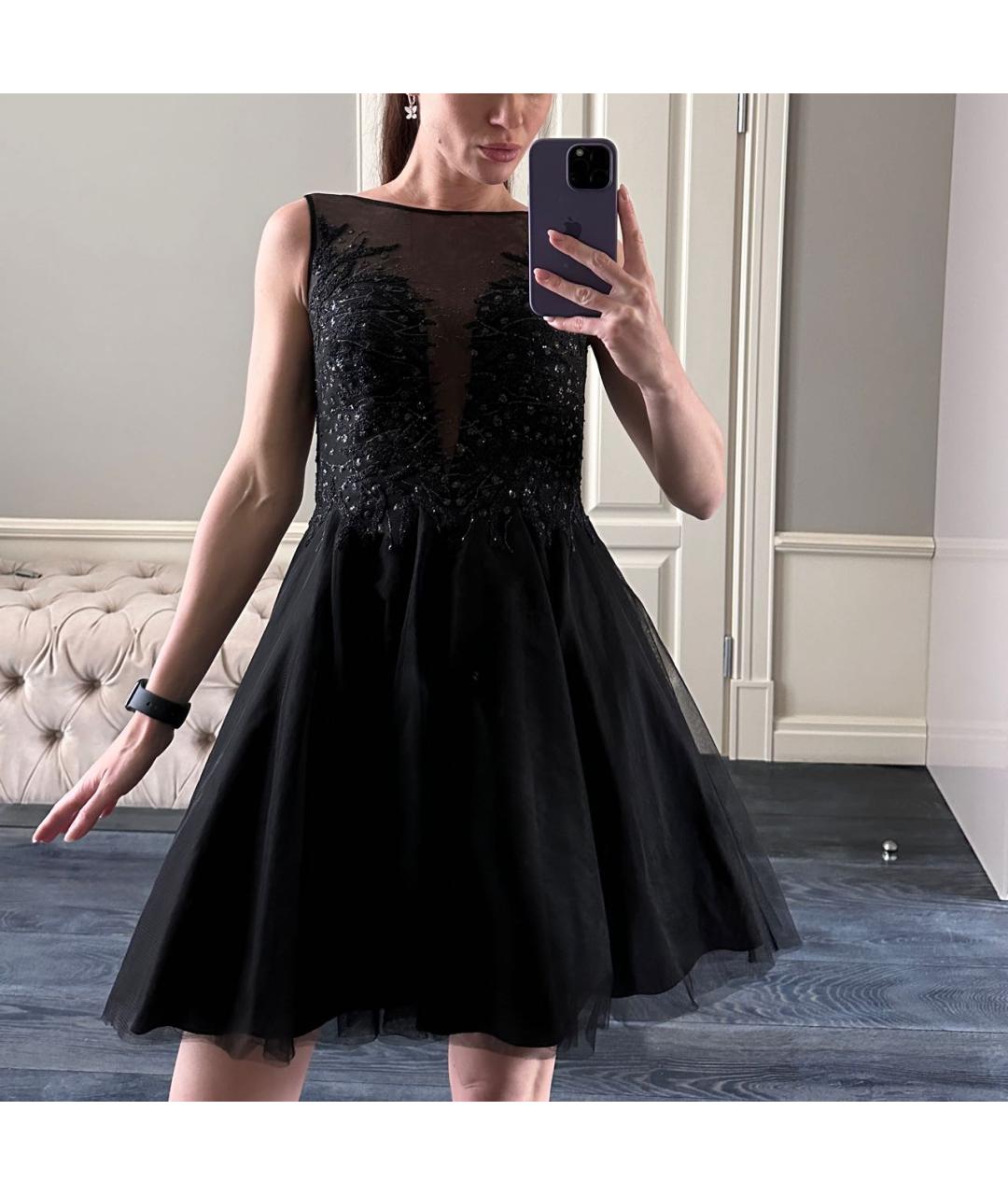 BASIX Черное полиэстеровое вечернее платье, фото 4