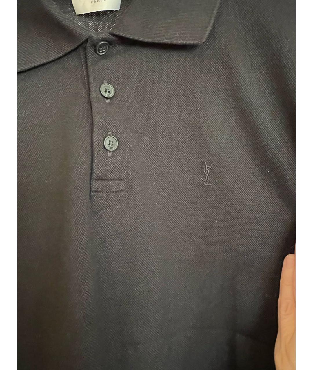 SAINT LAURENT Черная хлопковая футболка, фото 3