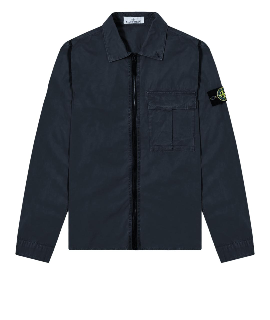 STONE ISLAND Темно-синяя хлопковая куртка, фото 1