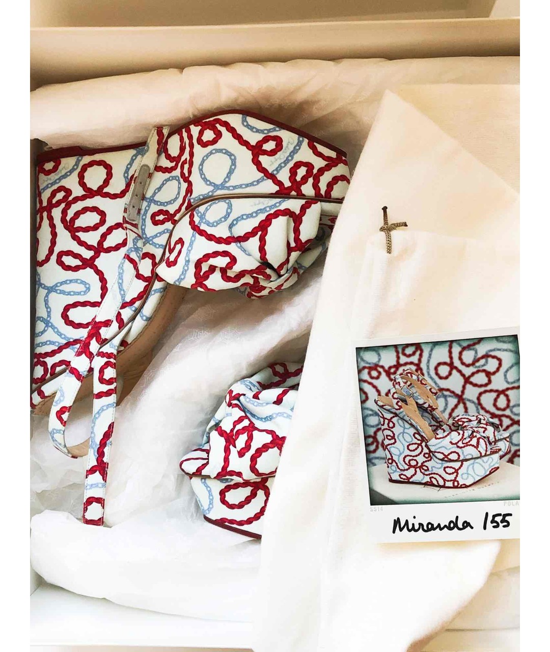 CHARLOTTE OLYMPIA Белые текстильные босоножки, фото 4