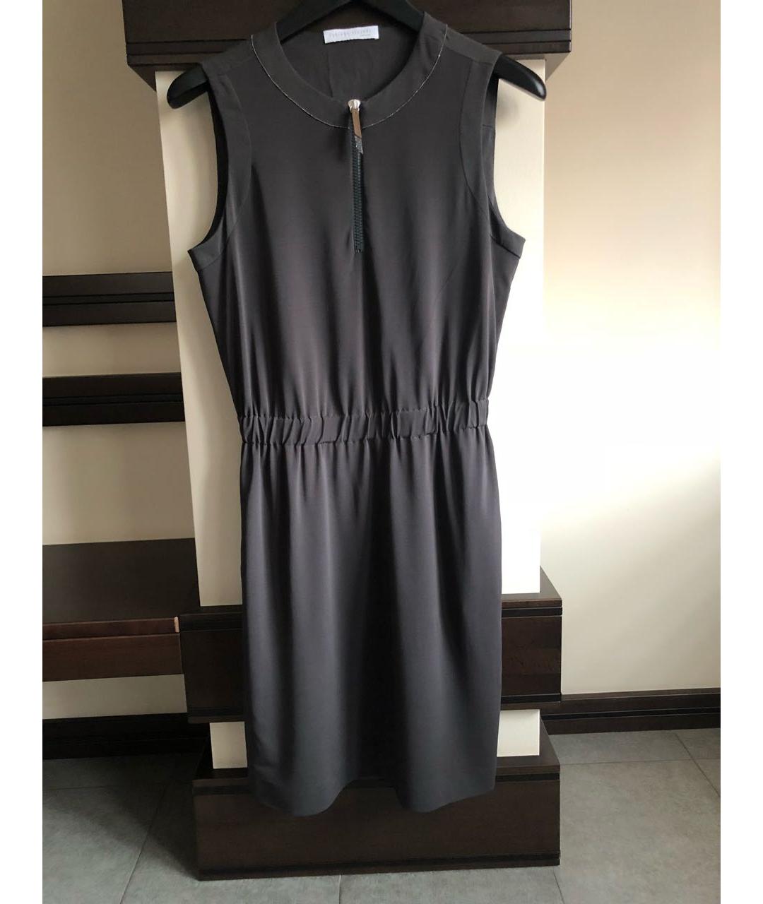 FABIANA FILIPPI Серое шелковое повседневное платье, фото 2