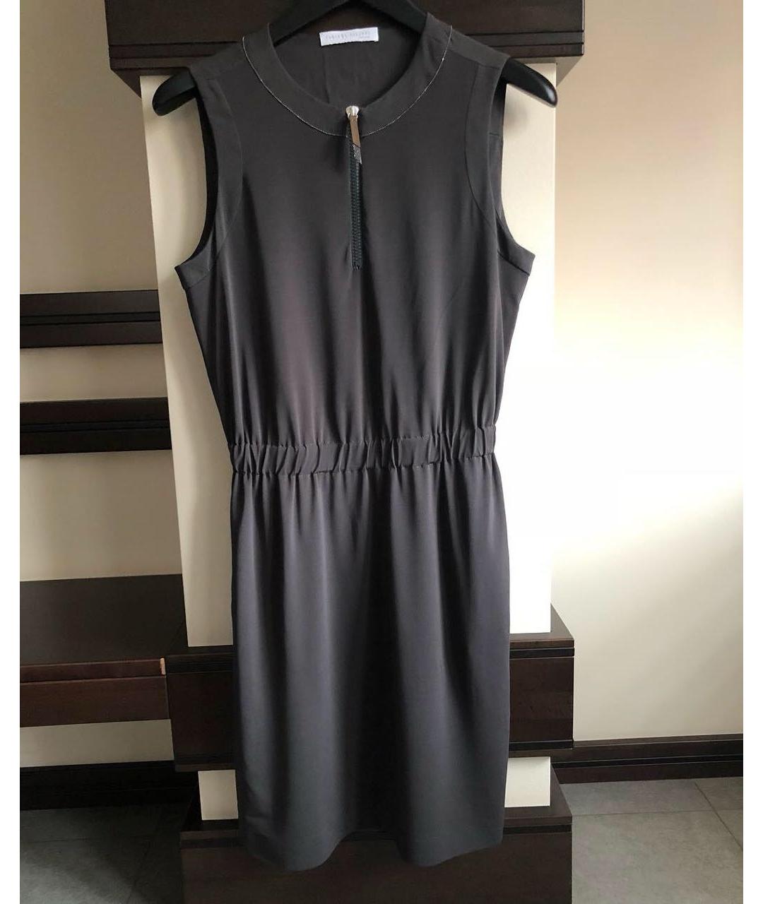 FABIANA FILIPPI Серое шелковое повседневное платье, фото 6