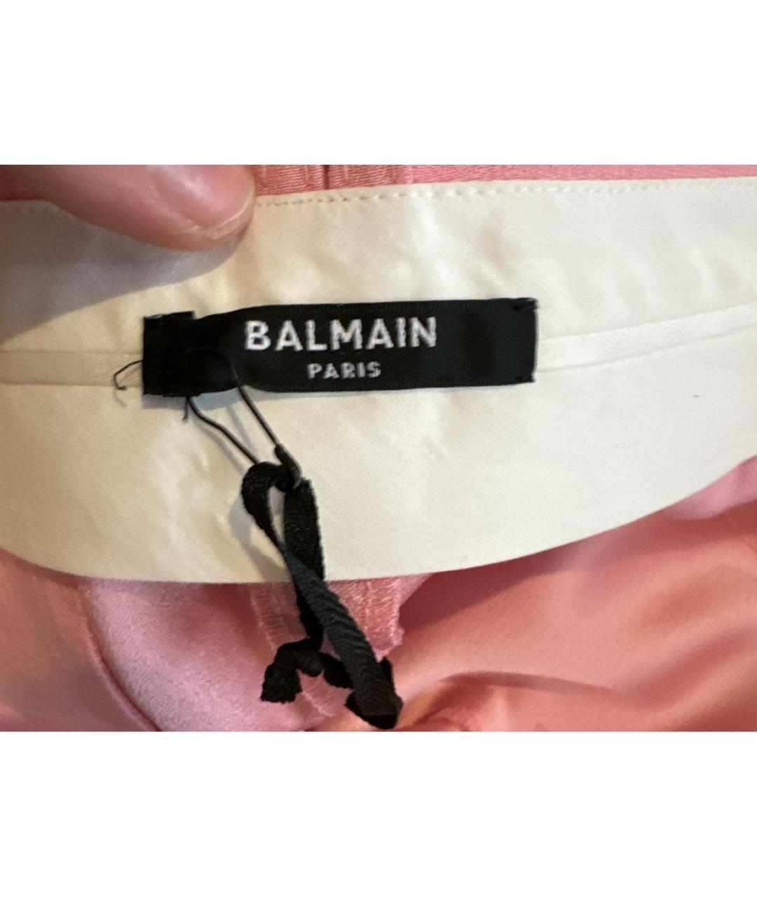 BALMAIN Розовые вискозные брюки узкие, фото 3