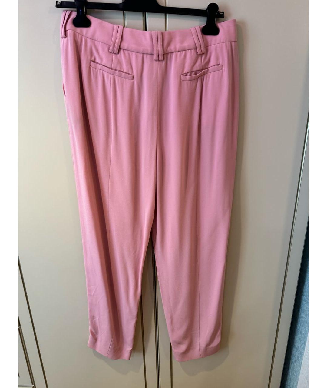 BALMAIN Розовые вискозные брюки узкие, фото 2