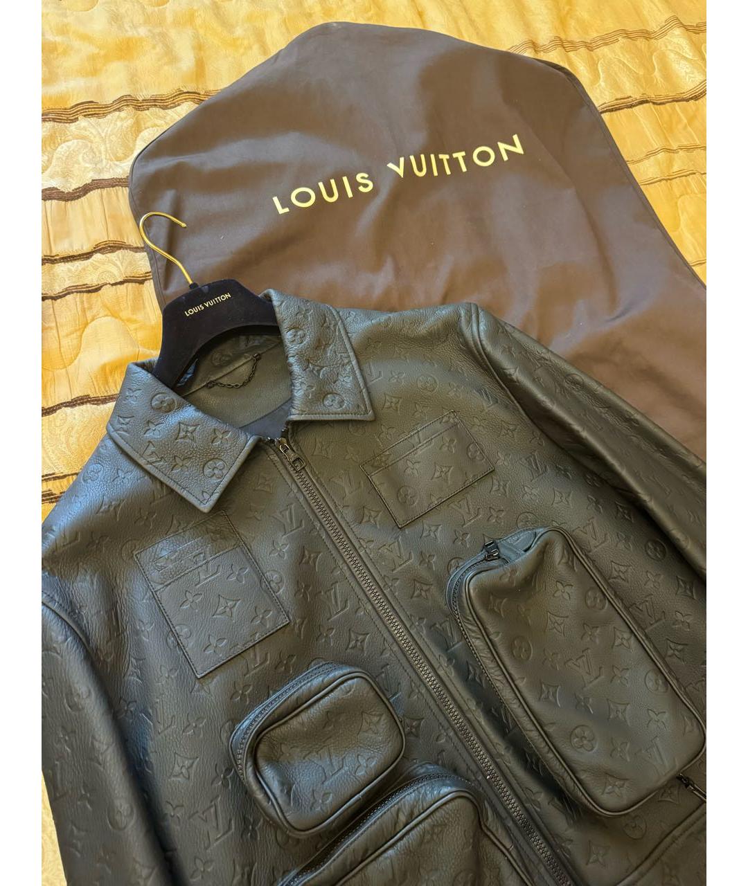 LOUIS VUITTON PRE-OWNED Черная кожаная куртка, фото 6