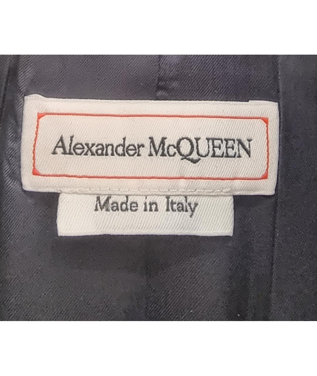 ALEXANDER MCQUEEN Темно-синий шерстяной жакет/пиджак, фото 8