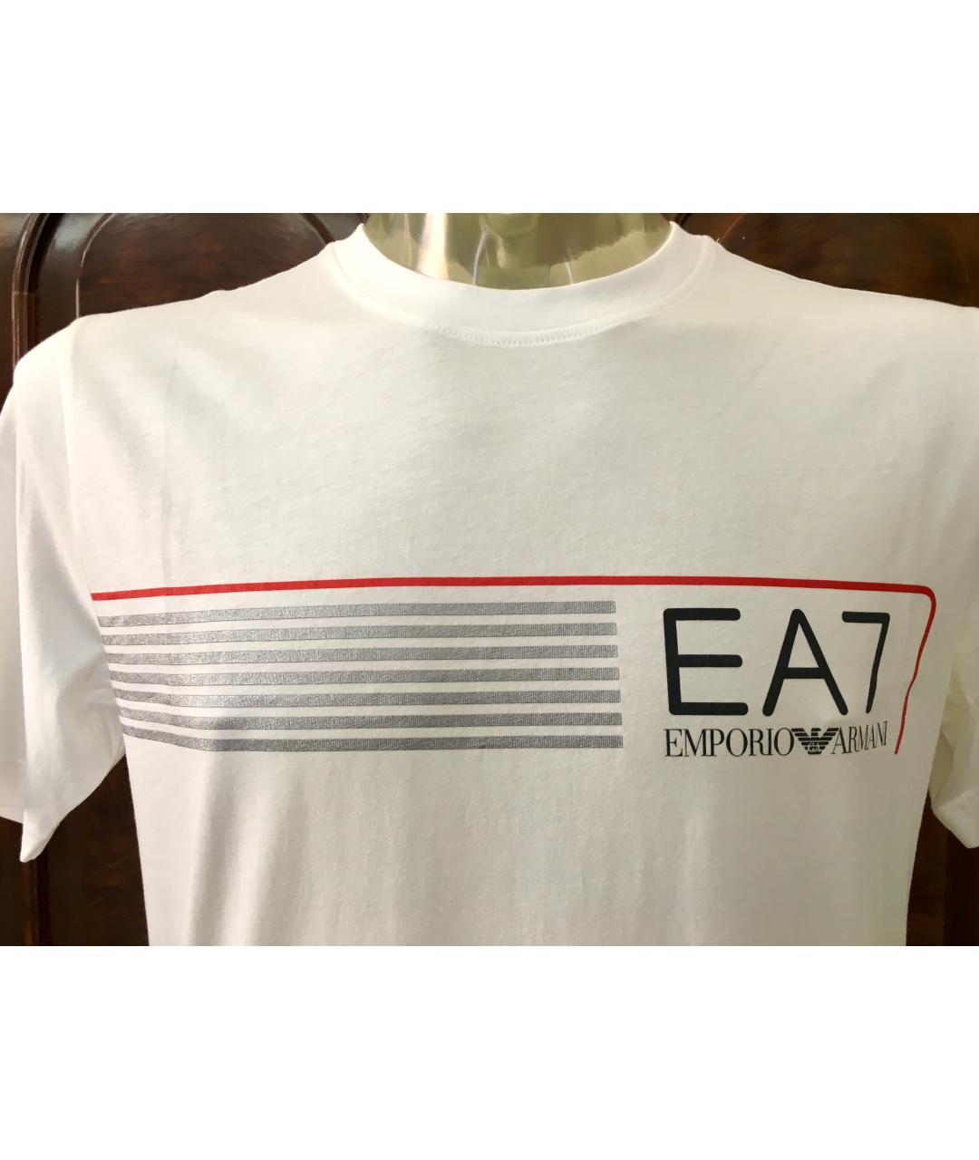 EMPORIO ARMANI Белая хлопковая футболка, фото 2