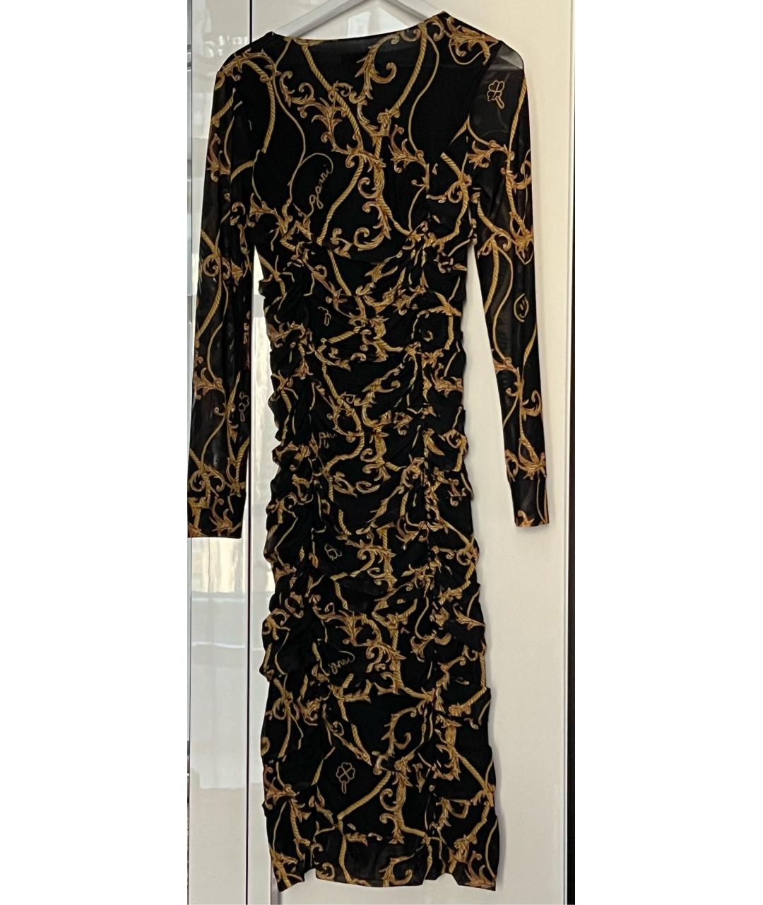 GANNI Черное сетчатое коктейльное платье, фото 2